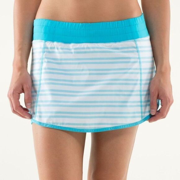 Lululemon Run: Track Attack Skirt Twin Stripe Spry Blue / Spry Blue - Picture 2 of 10